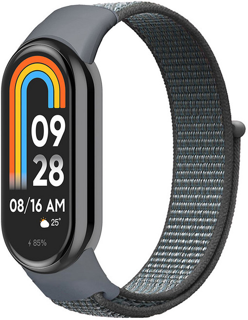 오달라 샤오미 미밴드9 미밴드8 나일론 스포츠 나토 시계줄 스트랩, 진그레이