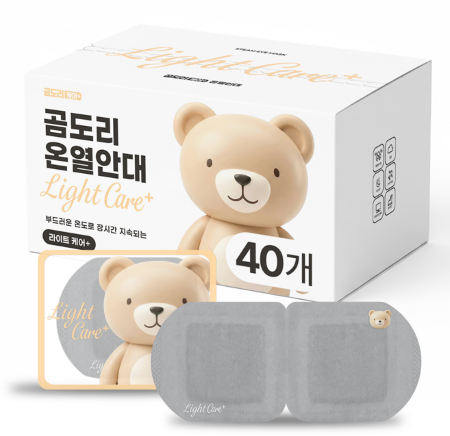 곰도리 라이트 케어 플러스 온열안대 무향, 40개입, 1개