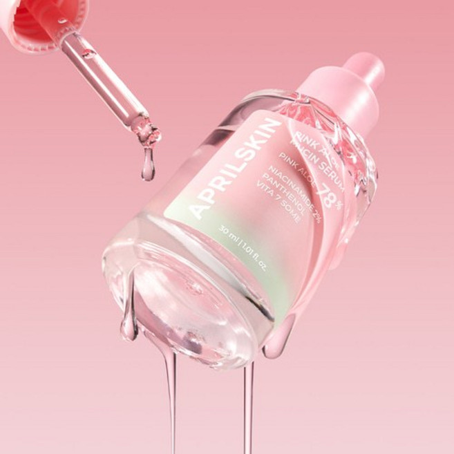 APRILSKIN PINK ALOE MUCIN SERUM 菸鹼醯胺精華 保濕亮白 舒緩敏感 30ml, 1個
