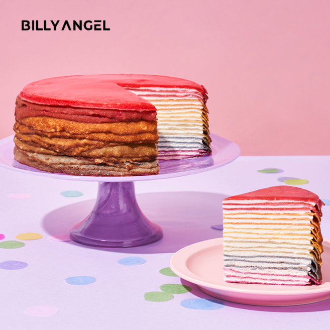 빌리엔젤 무지개 레인보우 크레이프 케이크, 700g, 1개