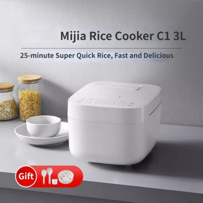 2024 Xiaomi Mijia 전기 밥솥 C1 3L 650W Multicooker 미니 자동 Xiaomi 밥솥 주방 전기 음식 따뜻하게, ADD UK ADAPTER, 220V, CN, 1개