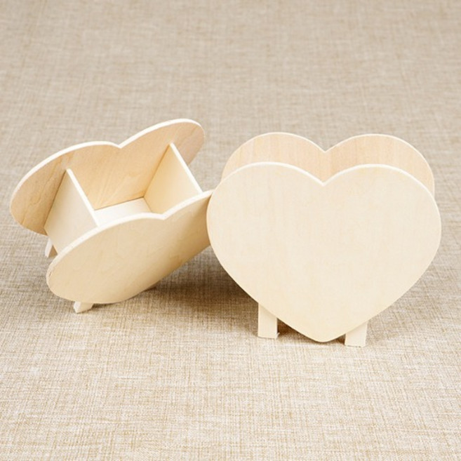 만들기재료나무하트연필꽂이