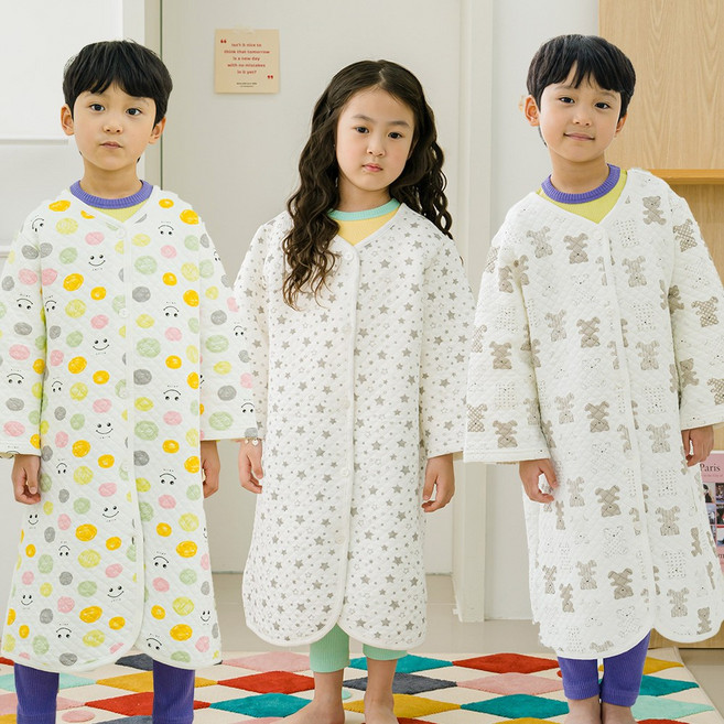 국내산 초등 면누비긴팔수면조끼 주니어수면조끼