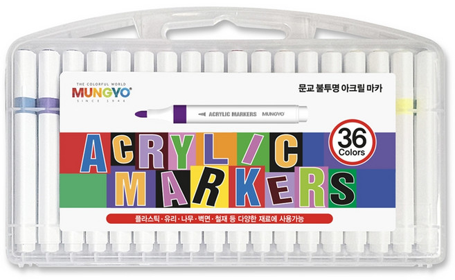 문교 불투명 아크릴마카 세트, 36색, 5세트