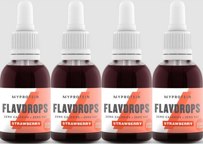 Myprotein 마이프로틴 플레이브 드롭스 0칼로리 딸기 시럽, 50ml, 4팩