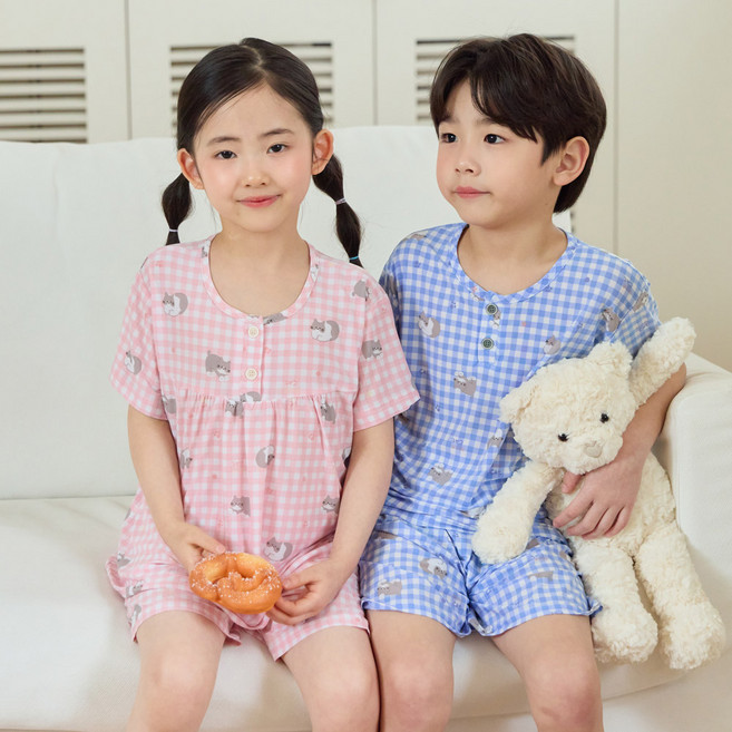 투위 여름 냉감 캐릭터 가족잠옷 반팔 잠옷세트 아동파자마