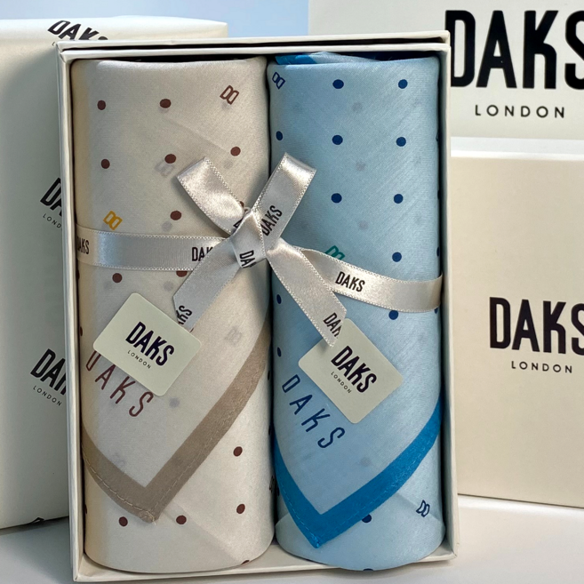 [백화점정품] 닥스 손수건 쁘띠스카프 2종 선물 세트 순면 100%