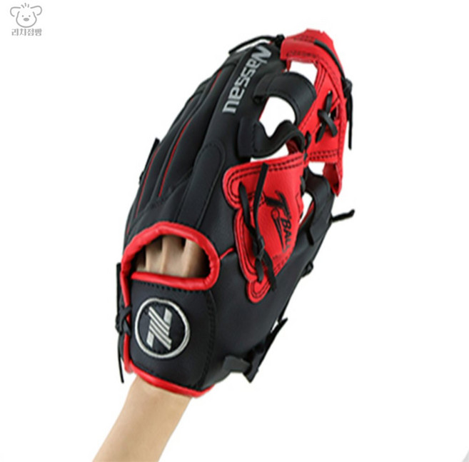 리치점빵 터치감 좋은 야구글러브 레드 어린이야구글러브 좌투글러브, 12인치 좌투용(왼손잡이용)