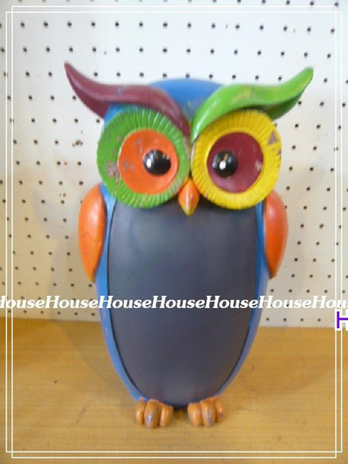 復古刷舊風格彩色貓頭鷹留言板 黑板, 1個