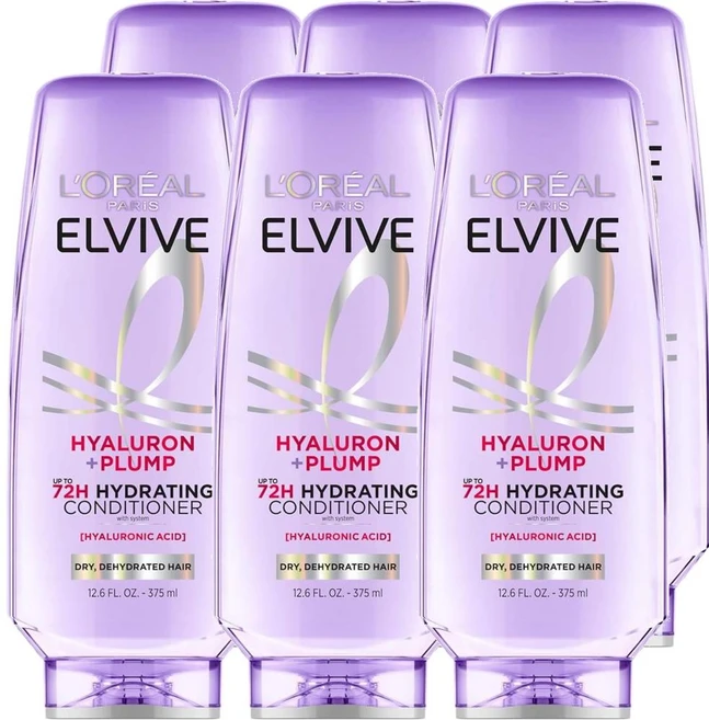 로레알 파리 엘바이브 히알루론 플럼프 하이드레이팅 컨디셔너, 6개, 375ml - 쿠팡