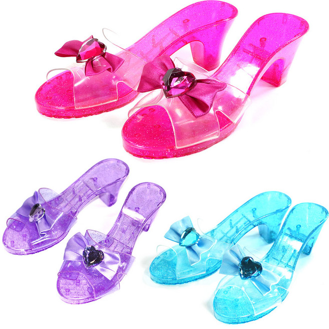 프린세스 슈즈 유리구두 공주 여아 장난감 화장놀이 인싸 구두, 퍼플, 1개