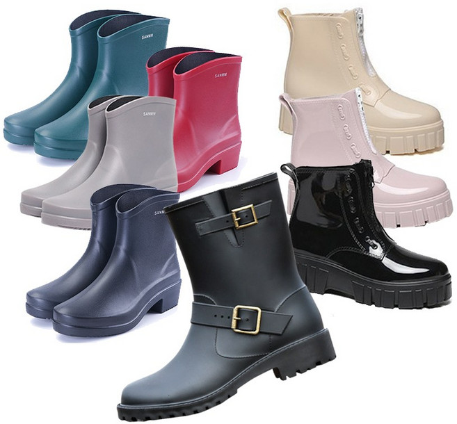 여성레인부츠 키높이 여성장화 3종