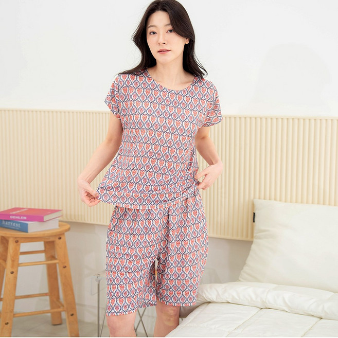 물론 여성 자카드인견 상하의잠옷세트