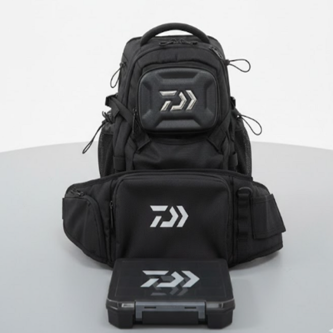 풀세트 다이와 백팩 낚시 가방 루어 태클 박스 힙색 선물, 블랙