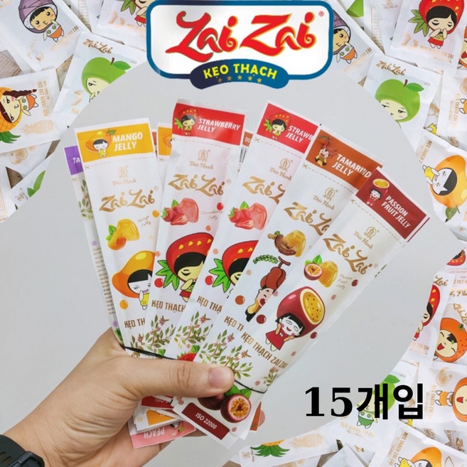 베트남 자이자이 롱스틱 과일젤리 푸딩 믹스 keo thach Zaizai, 500g, 1세트