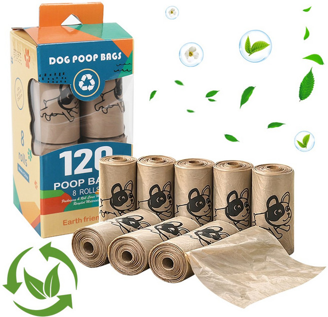 반려견 리필형 배변봉투 도톰한 위생 배변백, 8개, 15개입, 브라운