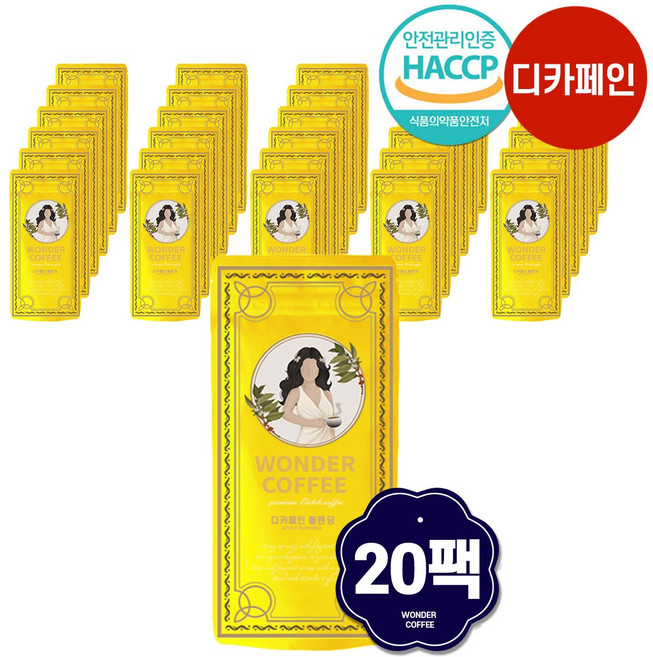 신선한 원더 더치커피 파우치 디카페인, 20개, 1개입, 30ml