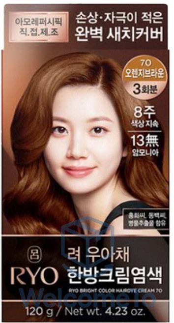 려 우아채 일반염색약(새치), 오렌지브라운, 1개