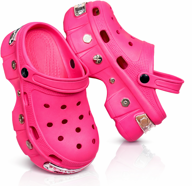 WYS 메탈 커스텀 EVA 클로그 키높이 9CM 샌들 여성용 여름 통풍 슬리퍼