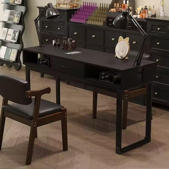 네일시술테이블 테이블 데스크 1인 네일아트시술대 책상, 1개, 9. 블랙 140cmx40cmx78cm