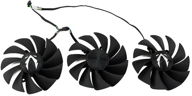 ZOTAC GeForce RTX 3070 3080 Ti 3090 AMP 홀로 그래픽 카드 냉각 선풍기 4 핀 GPU 쿨러 선풍기 RTX3080 CF, 01 3-Fan