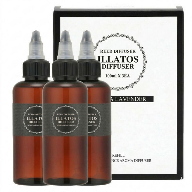 일라토스 고농축 오래가는 차량용 디퓨저 리필액, 3개, 피치블라썸