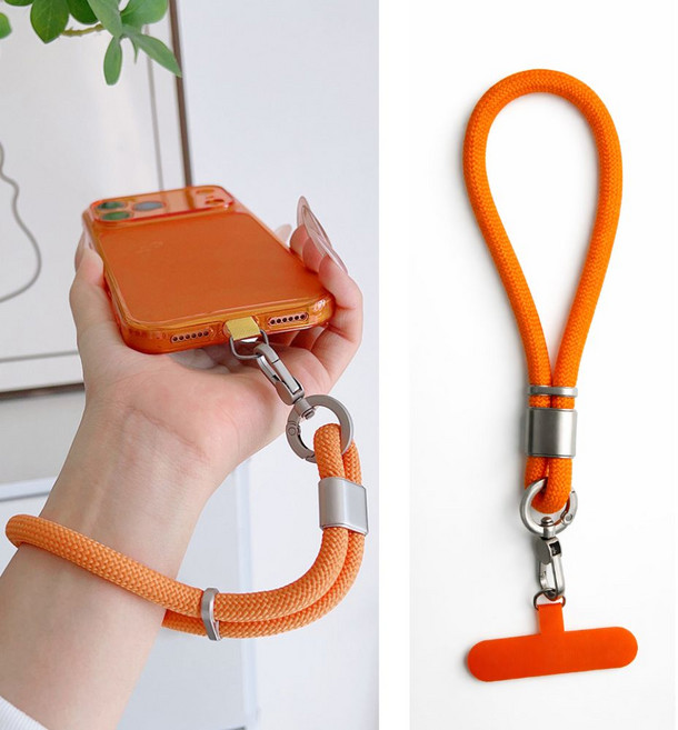 허니코코 튼튼한 로프 핸드폰 손목 스트랩 ( 전기종 호환 가능), 1개, 오렌지