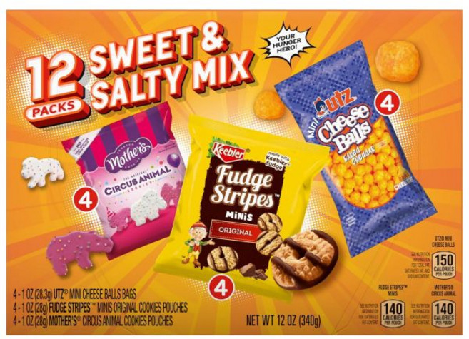 Keebler 캔디 사탕 믹스 키블러 스위트 앤 솔티 퍼지 스트라이프 어머니의 서커스 애니멀 유츠 미니 치즈 볼 1온스 12개 묶음