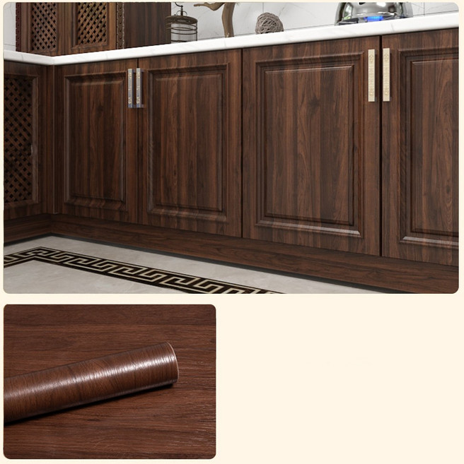 Jeernare 무늬목 에어프리 인테리어필름 방문 가구 현관문 리폼 방수 시트지 셀프벽지 90*200CM, 무늬 브라운