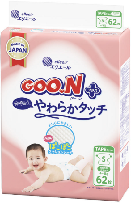 군 플러스 테이프형 기저귀 남여공용, 소형(S), 200매