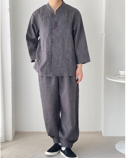 편한생활한복 남자 여름 개량한복 마 원단 모시옷 생활한복