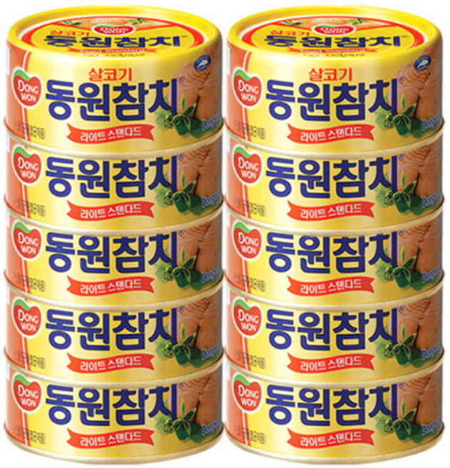 동원 살코기 참치큐 라이트스탠다드 통조림, 1세트, 100g
