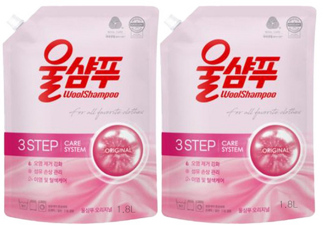 울샴푸 오리지널 리필, 1.8L, 2개