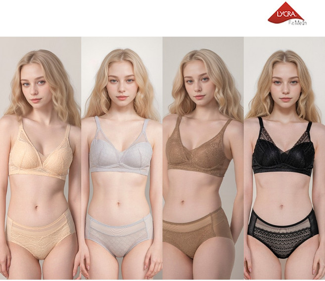 라이크라 핏미인 노와이어 심리스 컴포트 누디 브라팬티세트 8종