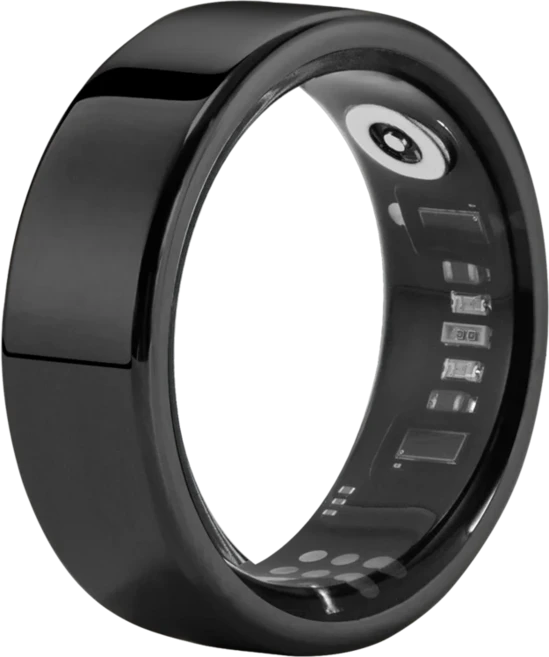 아모반 노바 스마트 링 피트니스 트래커 (휴대용 충전 케이스 포함) 심박수 및 수면 모니터링 IOS & 안드로, 01 CHINA, 03 7, 03 Black