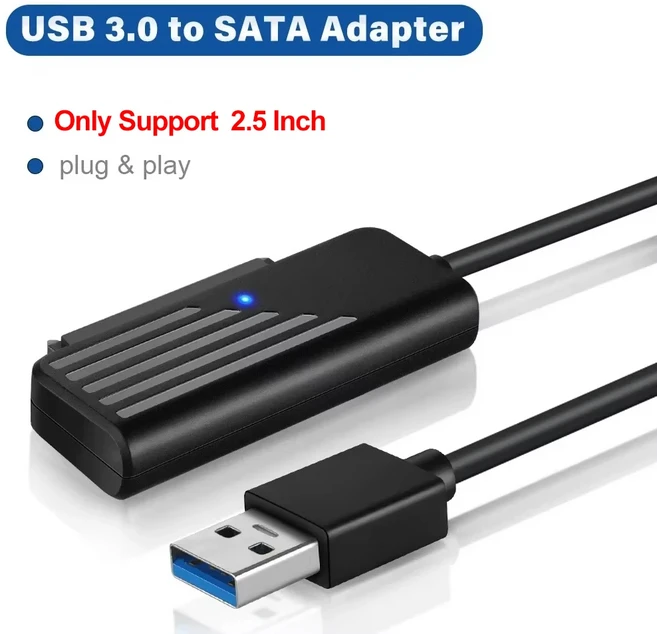 USB 3.0 to SATA IDE 하드 디스크 어댑터 변환 케이블 3.5 2.5 인치 HDD/SSD CD DVD ROM CD-RW 3 in 1 어댑, 03 USB3.0 to SATA 2.5