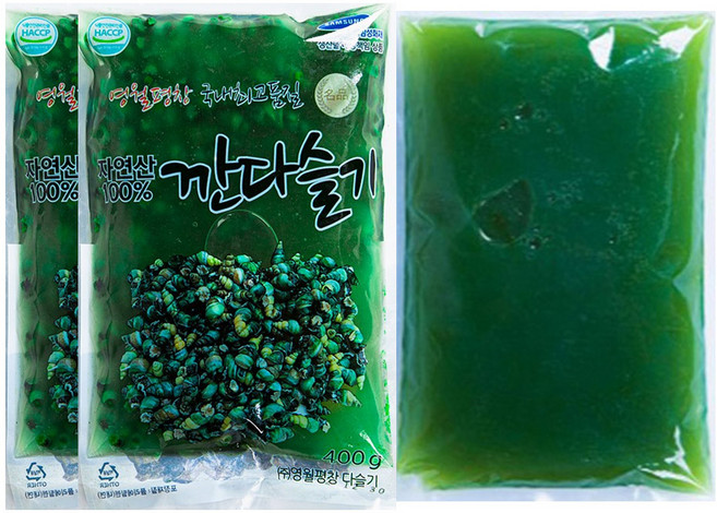 영월다슬기 자연산 깐다슬기, 1세트, 400g2팩+육수1kg