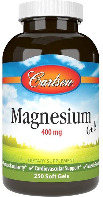 Carlson Labs Magnesium 칼슨 랩 마그네슘 400mg 250정 1정/1일. 장 운동 심장 근육, 1개 - 쿠팡