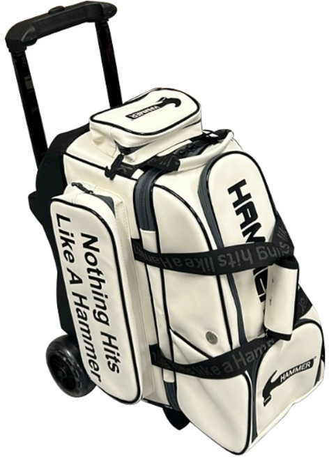 햄머 럭셔리 투볼 롤러 락카백 2볼백 볼링가방 볼링백 볼링용품 사은품증정, 볼타월 1매 (색상랜덤), 화이트, 1개