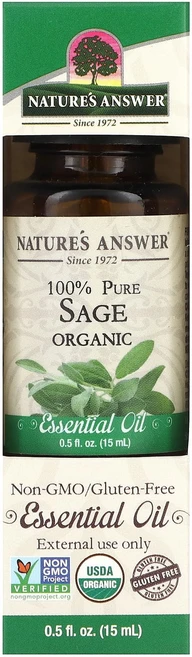 Nature's Answer 100% 순수 유기농 에센셜 오일 세이지 15ml(0.5fl oz), NaturesAnswer100순수유기농에센셜오일세이지1, 1개, 15ml - 쿠팡