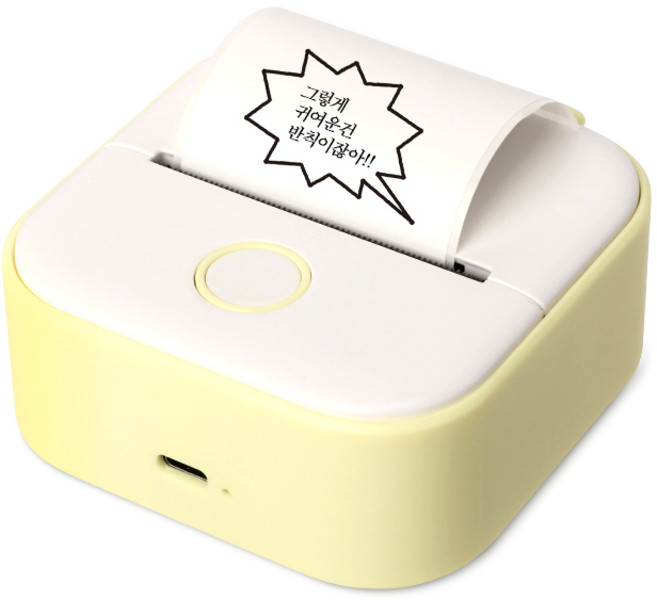 라벨터치 미니츄 감성 흑백 포토&라벨프린터 미니멀 인쇄 끝판왕! 다꾸 정리 필수템! 미니츄minichew 라벨프린터 + 기본 라벨지 장착, minichew(옐로우)레몬츄 + 기본 라벨지 장착