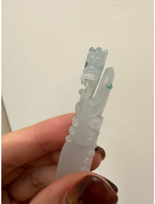 翡翠龍吐珠印章 精緻雕刻 飲品冰鎮用途 可重複使用 提升生活品味, 1個