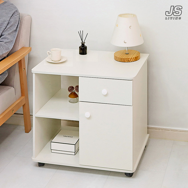 JS리빙 침대 이동식 수납 사이드 테이블 2단 거실 원목 협탁 서랍장 소파 인테리어 화이트 티테이블 다용도 수납장 책상 서랍 정리함 @JSLIVING-KANA0311242AAERQ