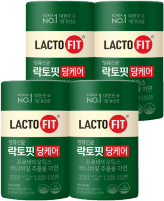 [종근당 신제품]1+1 사은품증정 락토핏 당케어 락토핏 최초 식후혈당&유산균 식후혈당상승 억제 면역기능 아연 바나바 코로솔산 일 최대함량 프로바이오틱스20억보장 당제로 무당무가당, 4개