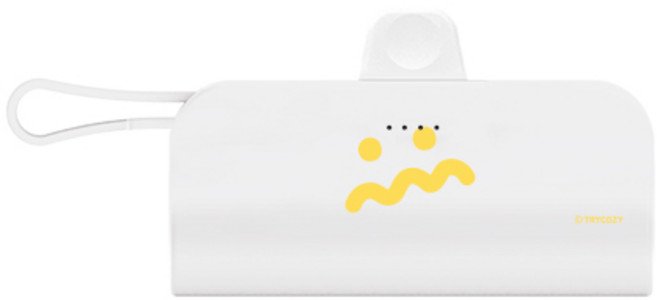 트라이코지 이모지 도킹형 미니 거치가능 보조배터리 5000mAh, 빅와글와글_투덜이, C타입