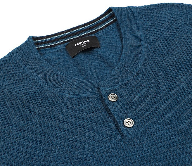 NC 불광점 레노마 셔츠 #백화점 이월 F/W 24년 # **겨울니트 ** 고퀄리트 모100% 변형 넥 풀 오버 니트ROFSW1-011-DB PU