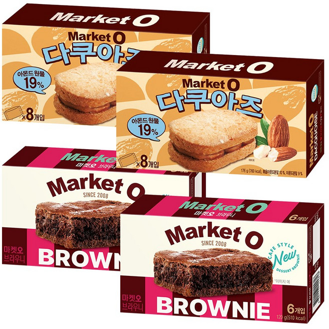 오리온 마켓오 브라우니 + 다쿠아즈, 2세트, 296g