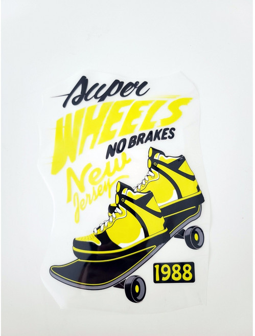 JJ00431 노란운동화 보드 열전사지 전사지 의류전사지 의류스티커 리폼스티커, 1개