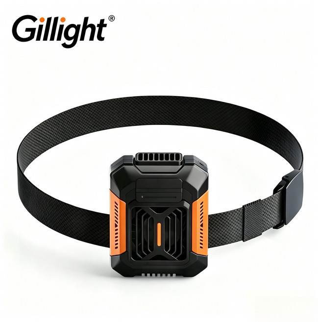 Giilight 휴대용 허리선풍기 클립 선풍기 웨어러블 선풍기 4000mAh, 귤색, 벨트 포함