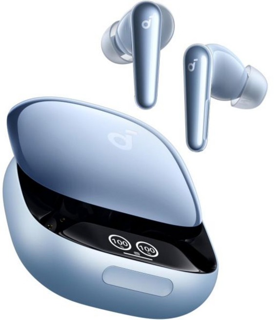 soundcore 사운드코어 리버티 4 프로 앤커 무선 노이즈 캔슬링 헤드폰 이어버드 7개 센서 실시간 ANC 2배 빠른 충전 하이파이 음악 스튜디오 수준 선명한 통화 6개 마, Glossy Light Blue